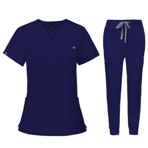 Komplet Medyczny Damski Scrubs - Granatowy - Model 42032