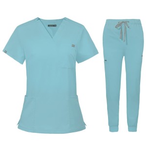 Komplet Medyczny Damski Scrubs - Jasnoniebieski - Model 42032