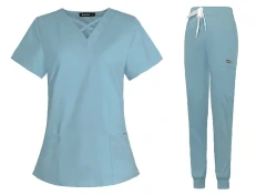 Komplet Medyczny Damski Scrubs - Jasnoniebieski - Model 42029