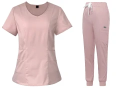Komplet Medyczny Damski Scrubs - Jasnoróżowy - Model 42050