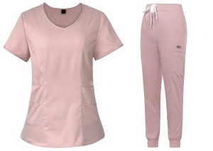 Komplet Medyczny Damski Scrubs - Jasnoróżowy - Model 42050