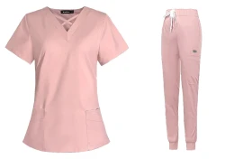 Komplet Medyczny Damski Scrubs - Jasnoróżowy - Model 42029