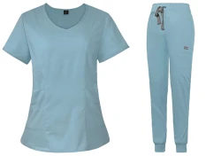 Komplet Medyczny Damski Scrubs - Jasnoniebieski - Model 42050