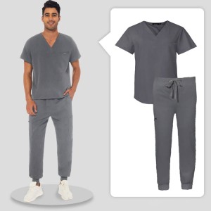 Komplet Medyczny Męski Scrubs - Szary - Model 42031