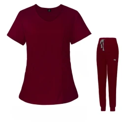 Komplet Medyczny Damski Scrubs - Bordo - Model 42050