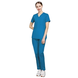 Komplet Medyczny Scrubs - Niebieski - Model 42019