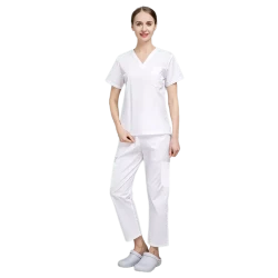 Komplet Medyczny Scrubs - Biały - Model 42019