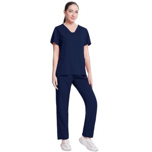 Komplet Medyczny Damski Scrubs - Granatowy - Model 42025