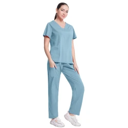 Komplet Medyczny Damski Scrubs - Jasnoniebieski - Model 42025