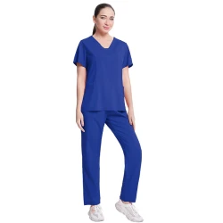 Komplet Medyczny Damski Scrubs - Ciemny niebieski - Model 42025