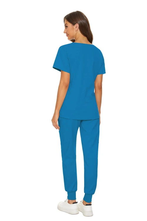 Komplet Medyczny Damski Scrubs - Niebieski - Model 42029