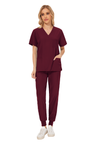 Komplet Medyczny Damski Scrubs - Bordo - Model 42109