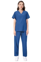 Komplet Medyczny Damski Scrubs - Niebieski  - Model 42021  