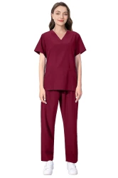 Komplet Medyczny Damski Scrubs - Czerwony - Model 42021
