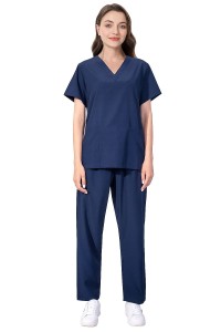 Komplet Medyczny Damski Scrubs - Granatowy - Model 42021