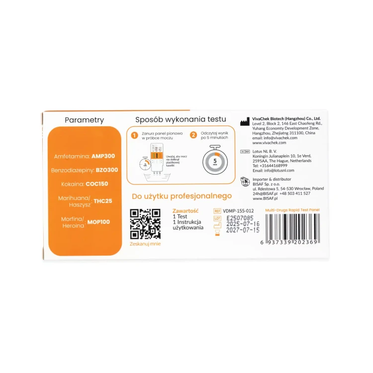 Test narkotykowy z moczu 5 - Panel - 1 szt.