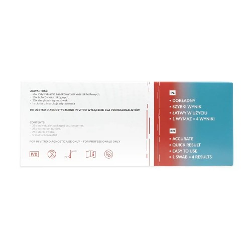 Test Combo 4w1 Bisaf Profesjonalny Covid-19, Grypa A i B, RSV - op. 25 szt.