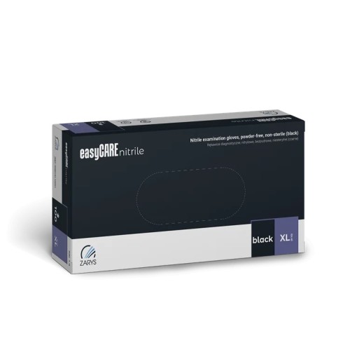 Rękawiczki Nitrylowe ZARYS EasyCare Bezpudrowe Diagnostyczne - Czarne, op. 100 szt.