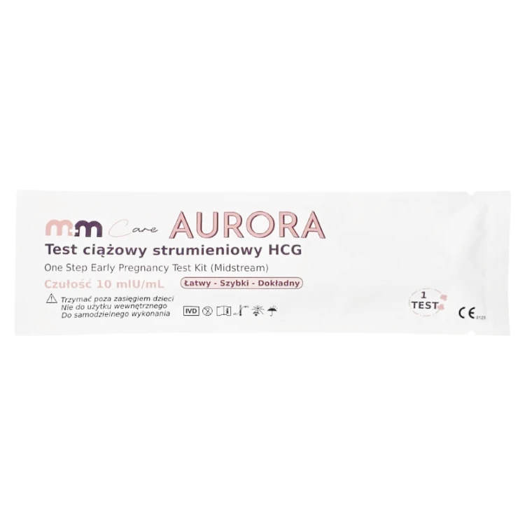 Test ciążowy strumieniowy Aurora 10 mIU/ml