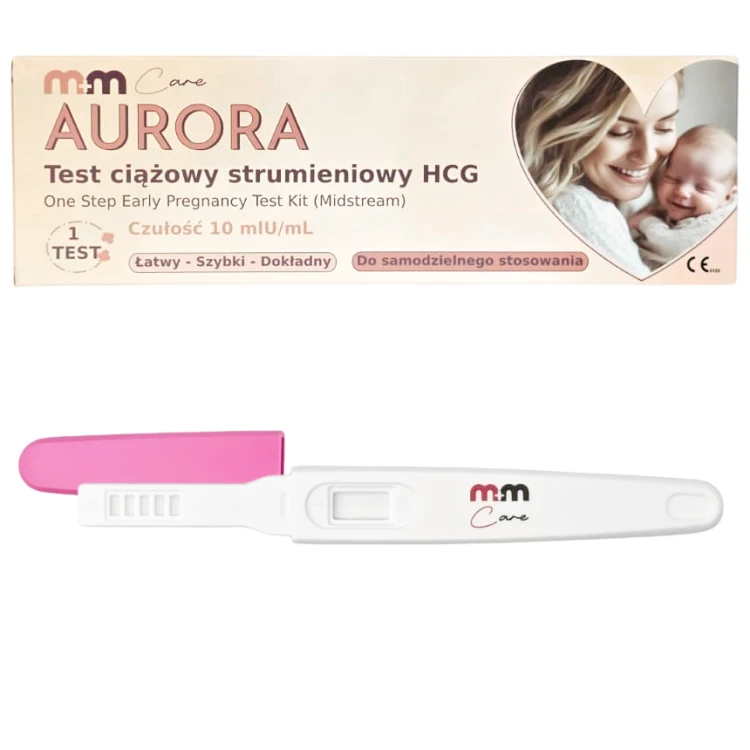 Test ciążowy strumieniowy Aurora 10 mIU/ml
