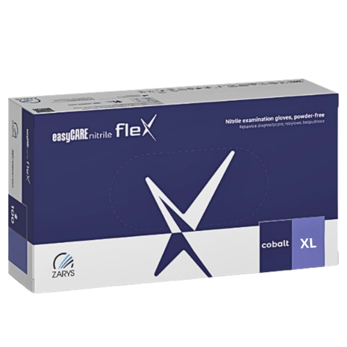 Rękawiczki Nitrylowe ZARYS EasyCare Bezpudrowe Diagnostyczne - Kobaltowe, op. 100 szt.