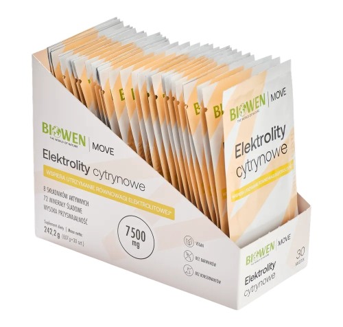 Elektrolity cytrynowe w saszetkach Biowen - 30 saszetek