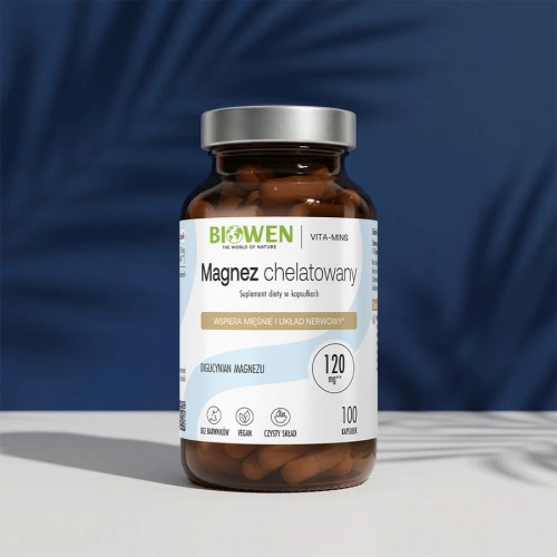 Magnez Chelatowany Biowen 850 mg – Diglicynian 100 kapsułek