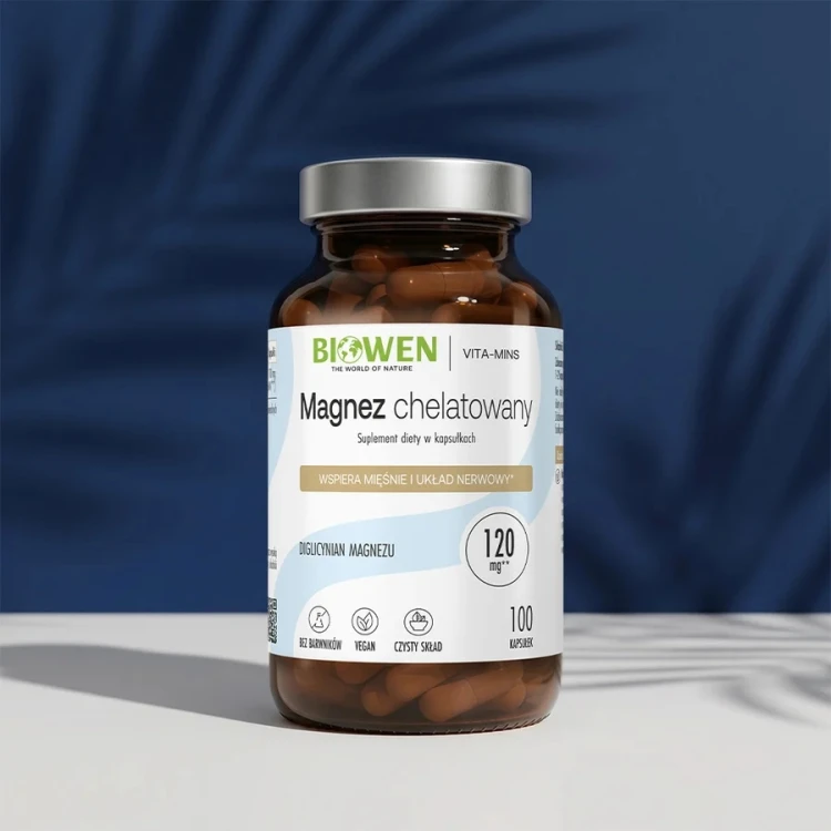 Magnez Chelatowany Biowen 850 mg – Diglicynian 100 kapsułek