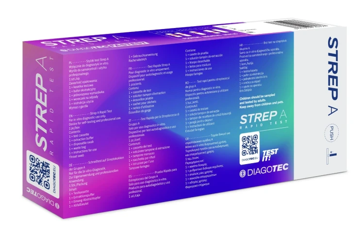 Test Strep A na anginę, paciorkowce, do samokontroli