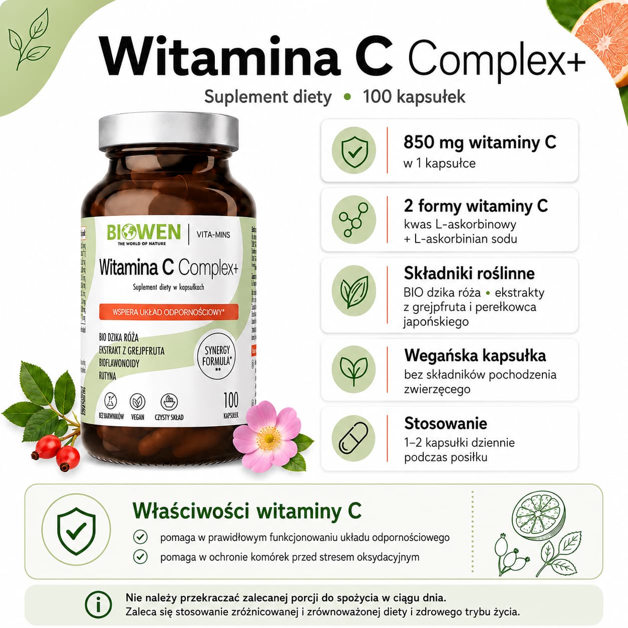 Witamina C Complex+ infografika