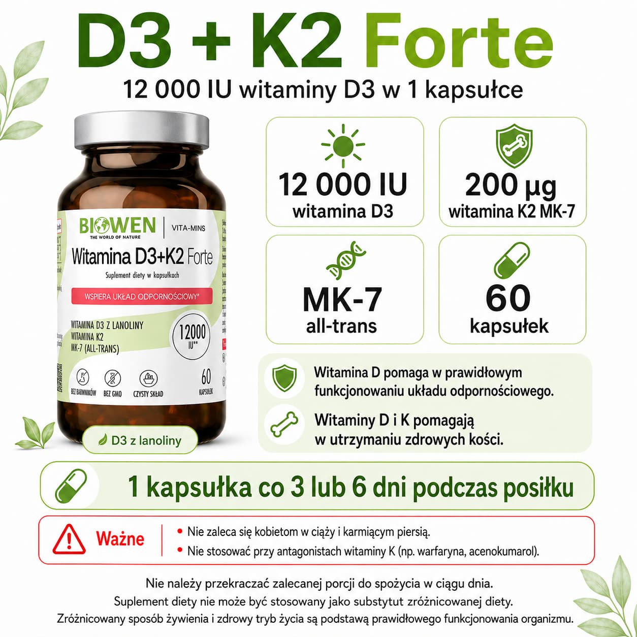 Witamina D2 + K2 Forte - infografika