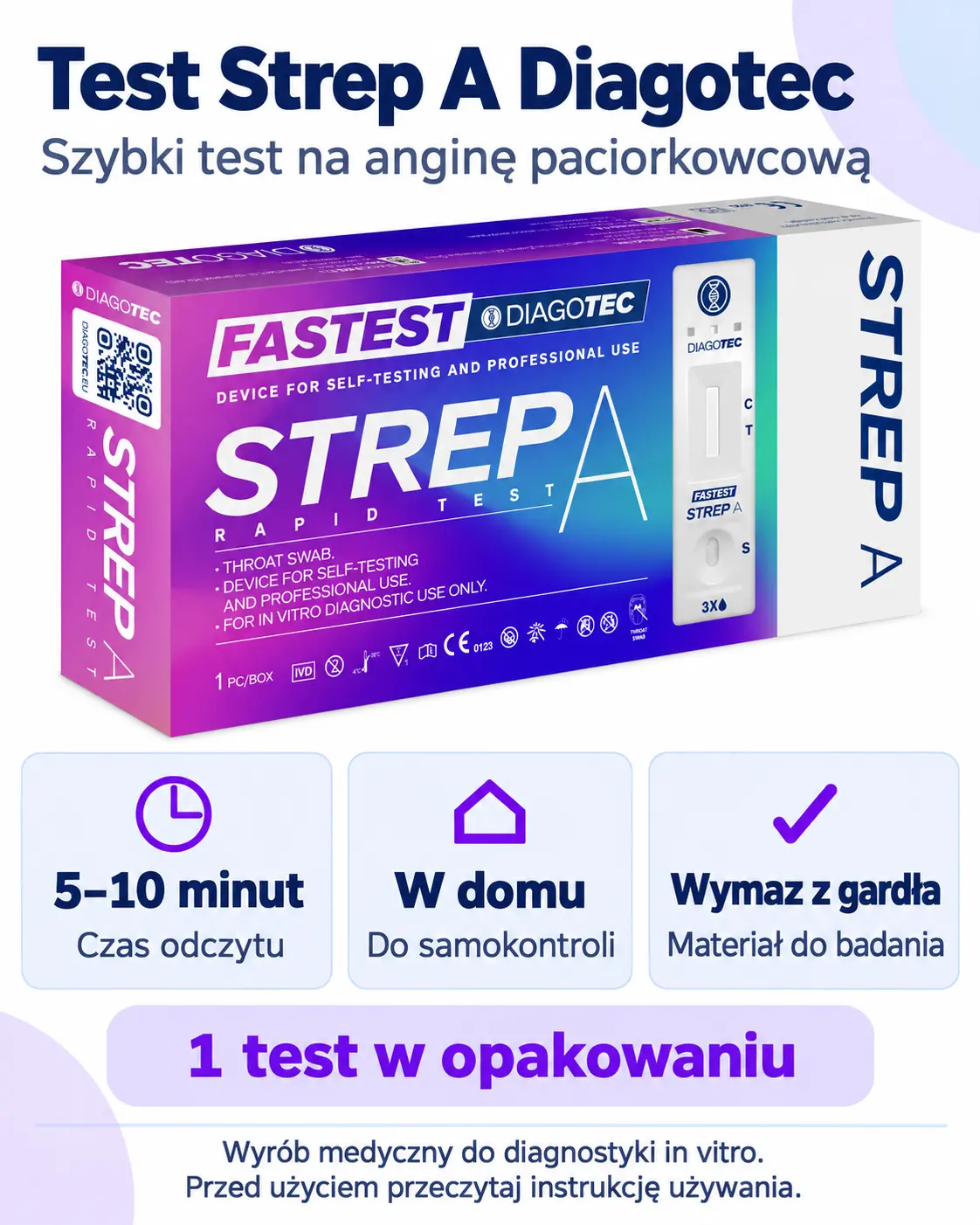 Test Strep A Diagotec test na anginę